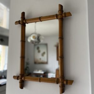 Miroir en bois façon bambou  -  La décoration