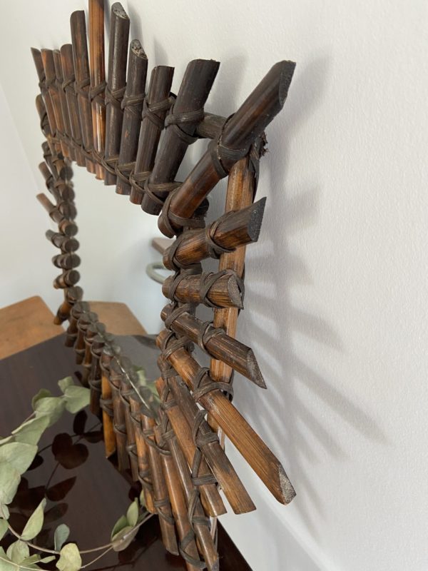 Miroir en bambou vintage  -  La décoration