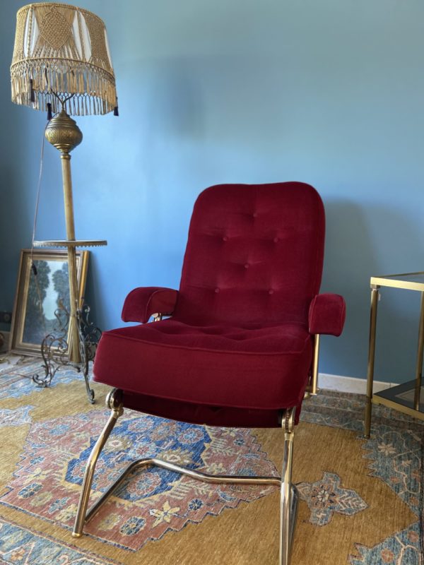 Chaise longue velours vintage  -  La maison