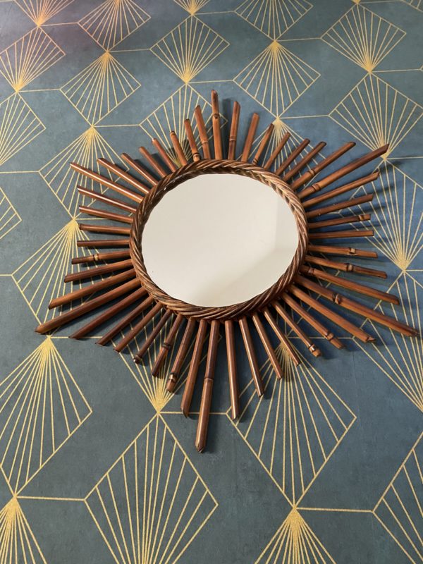 Miroir soleil bambou  -  La décoration