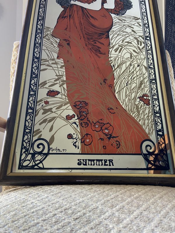 Tableau miroir Mucha « Summer »  -  La décoration