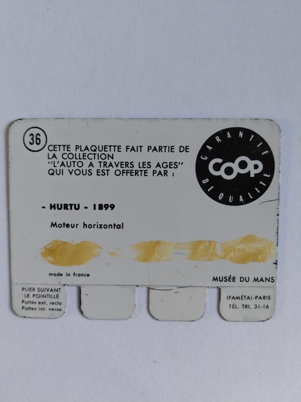 Carte automobile COOP 1964 N°36 – HURTU 1899  -  Automobilia